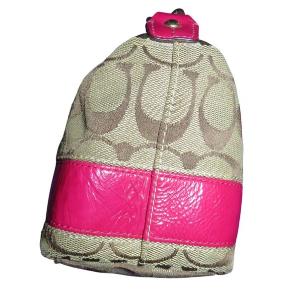 Coach 2008 Legacy Cursive Creed Limited Edition Canvas Leather Pink Stripe Demi - Picture 4 of 13